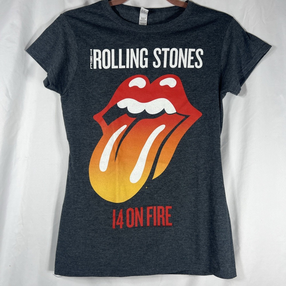 The Rolling Stones 14 On Fire Australia Tour T Shirt- Ladies Medium2014 Band Tee